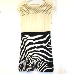 Free People Off White Top and Zebra Bottom Dress